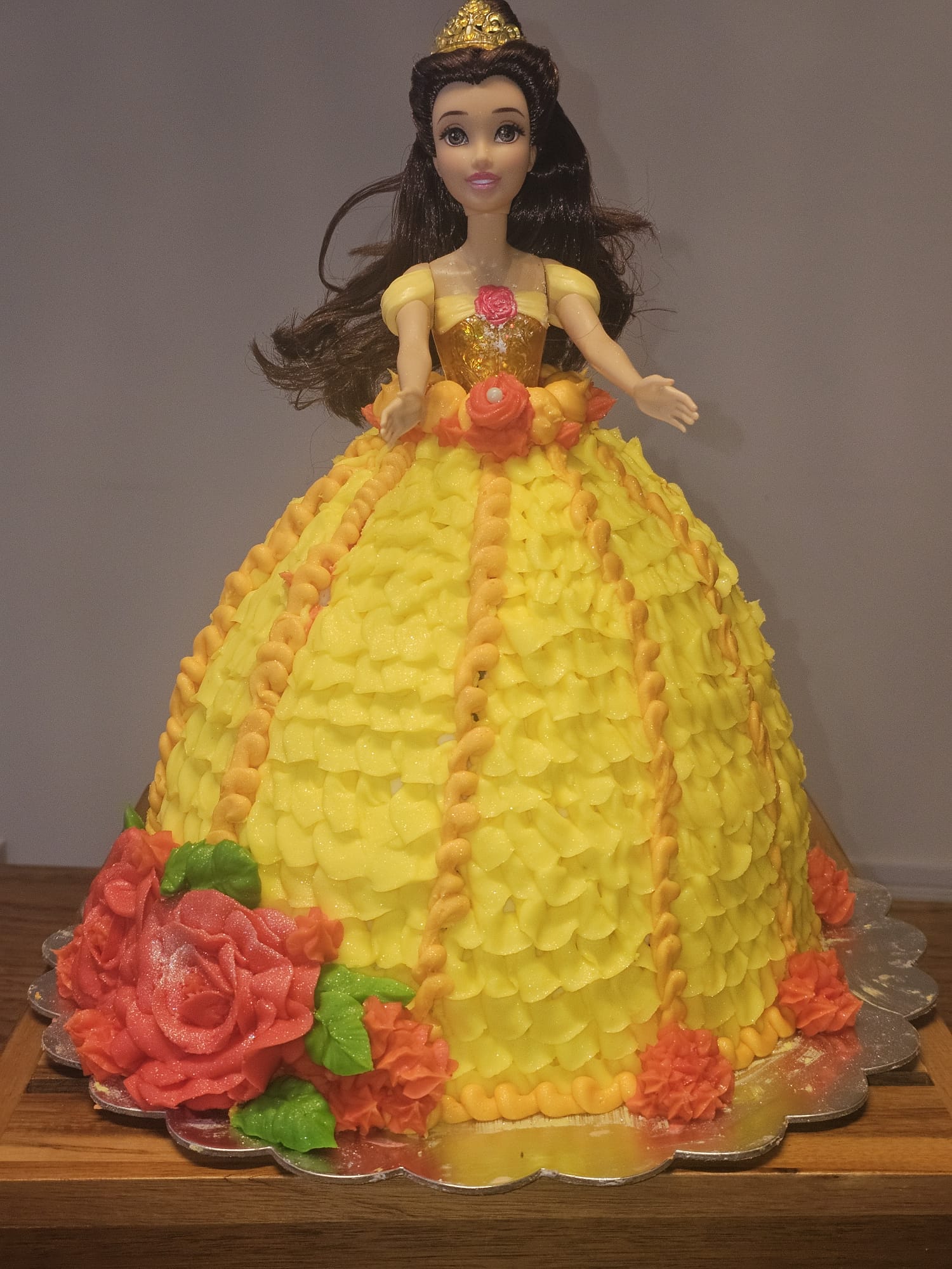 Custom sculpted princess doll cake