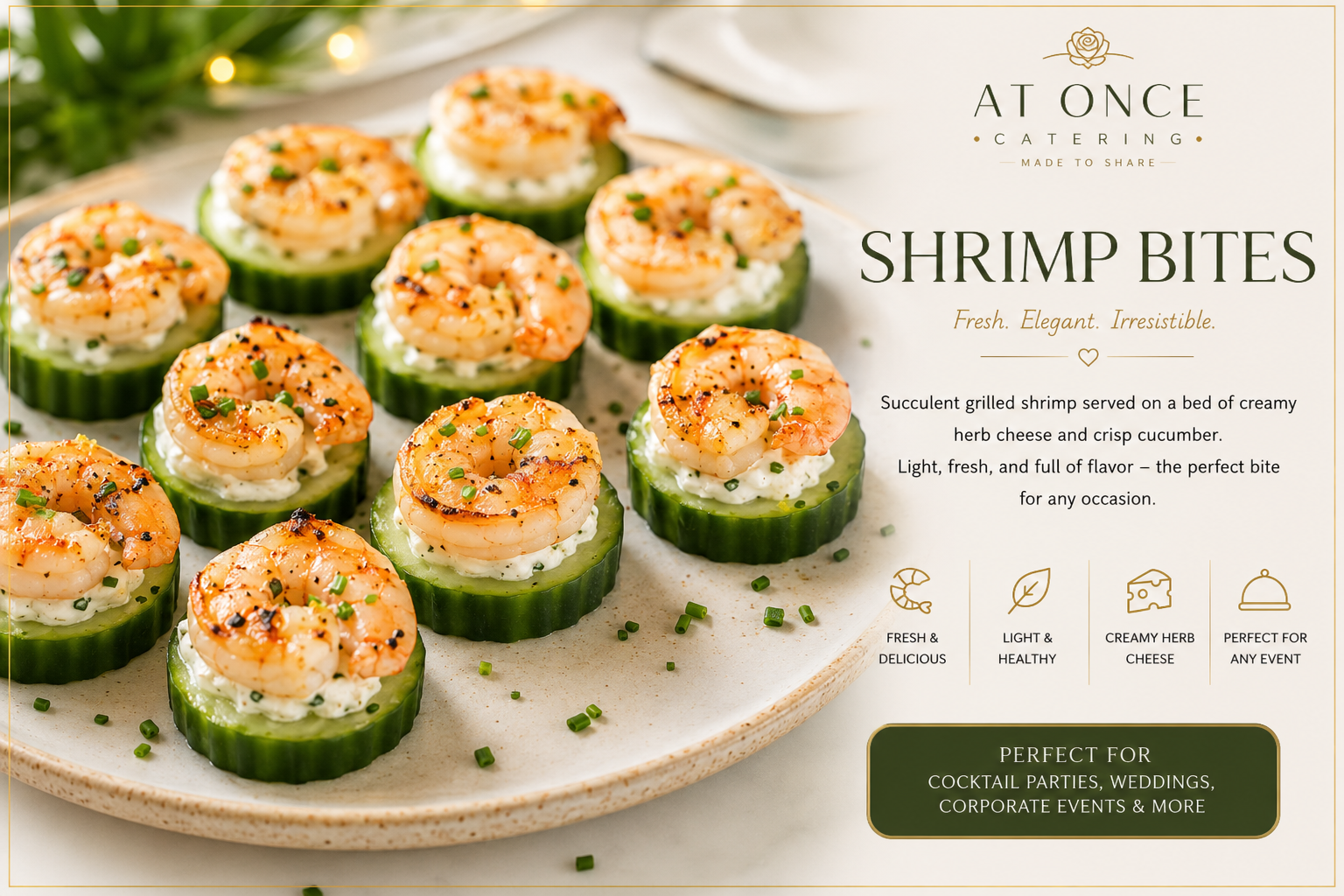 Fried shrimp cups with creamy white sauce